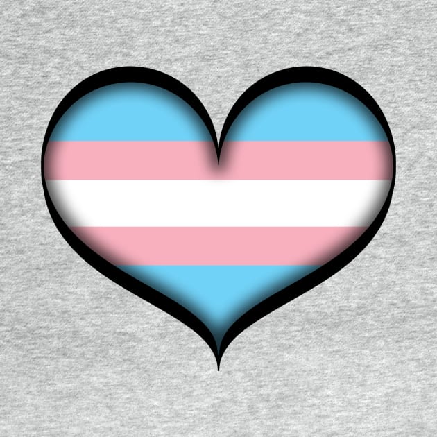 Large Vector Heart in Transgender Pride Flag Colors by LiveLoudGraphics